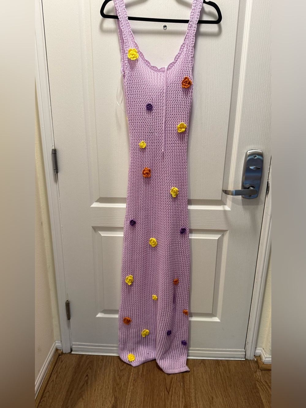 Jacquie The Label Lilac Crochet 3D Floral Maxi Dress Size S NWT - Picture 2 of 6